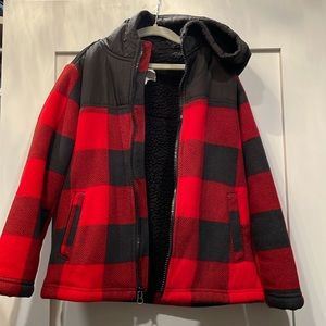 Boys Old Navy Buffalo Plaid Sherpa Coat